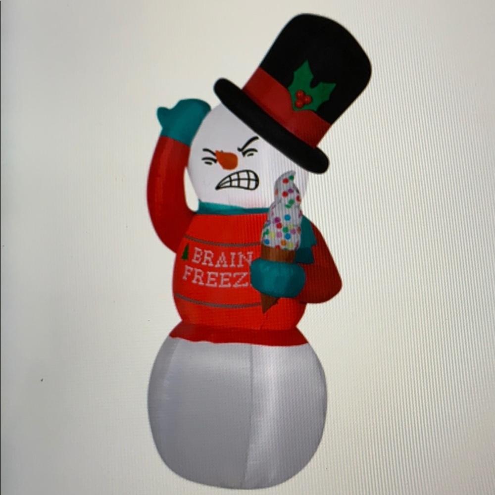 Gemmy Airblown 6ft Ugly Sweater Snowman